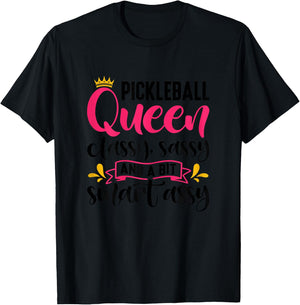 Funny Pickleball Queen Graphic Pickleball Player T-Shirt - T-Shirt | Black