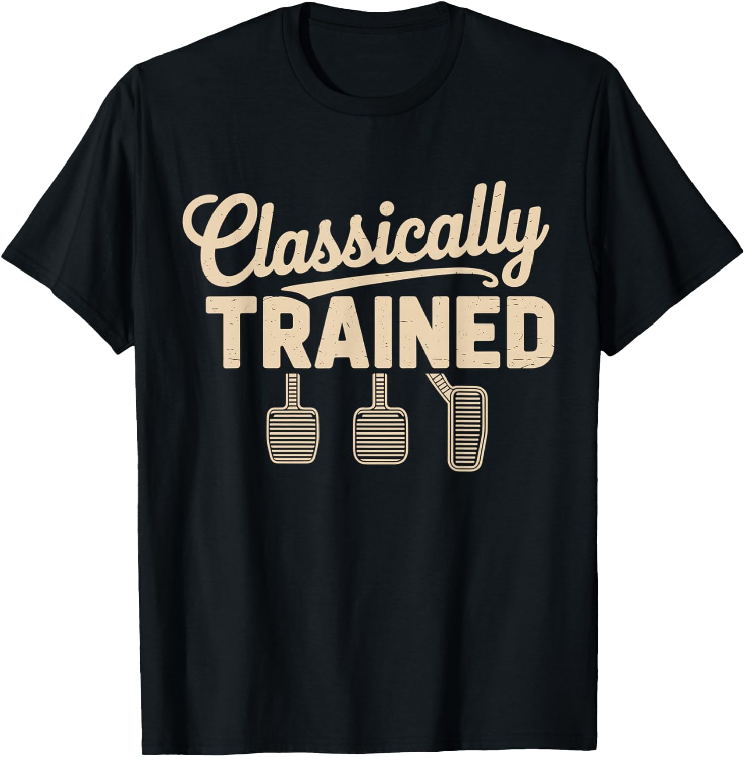 Classically Trained Manual Car Pedals Driving T-Shirt - T-Shirt | Black