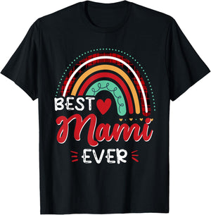 Plaid Rainbow Best Mami Ever Funny Mother's Day T-Shirt - T-Shirt | Black