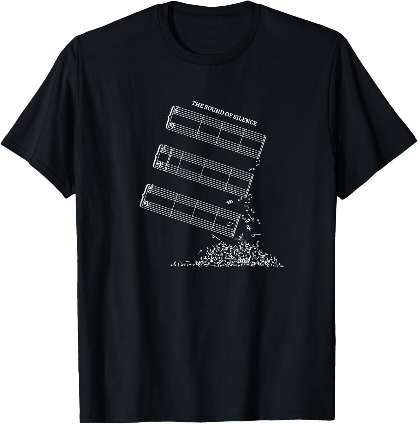 Music Sheet without Sheet Music - The Sound of Silence T-Shirt - T-Shirt | Black