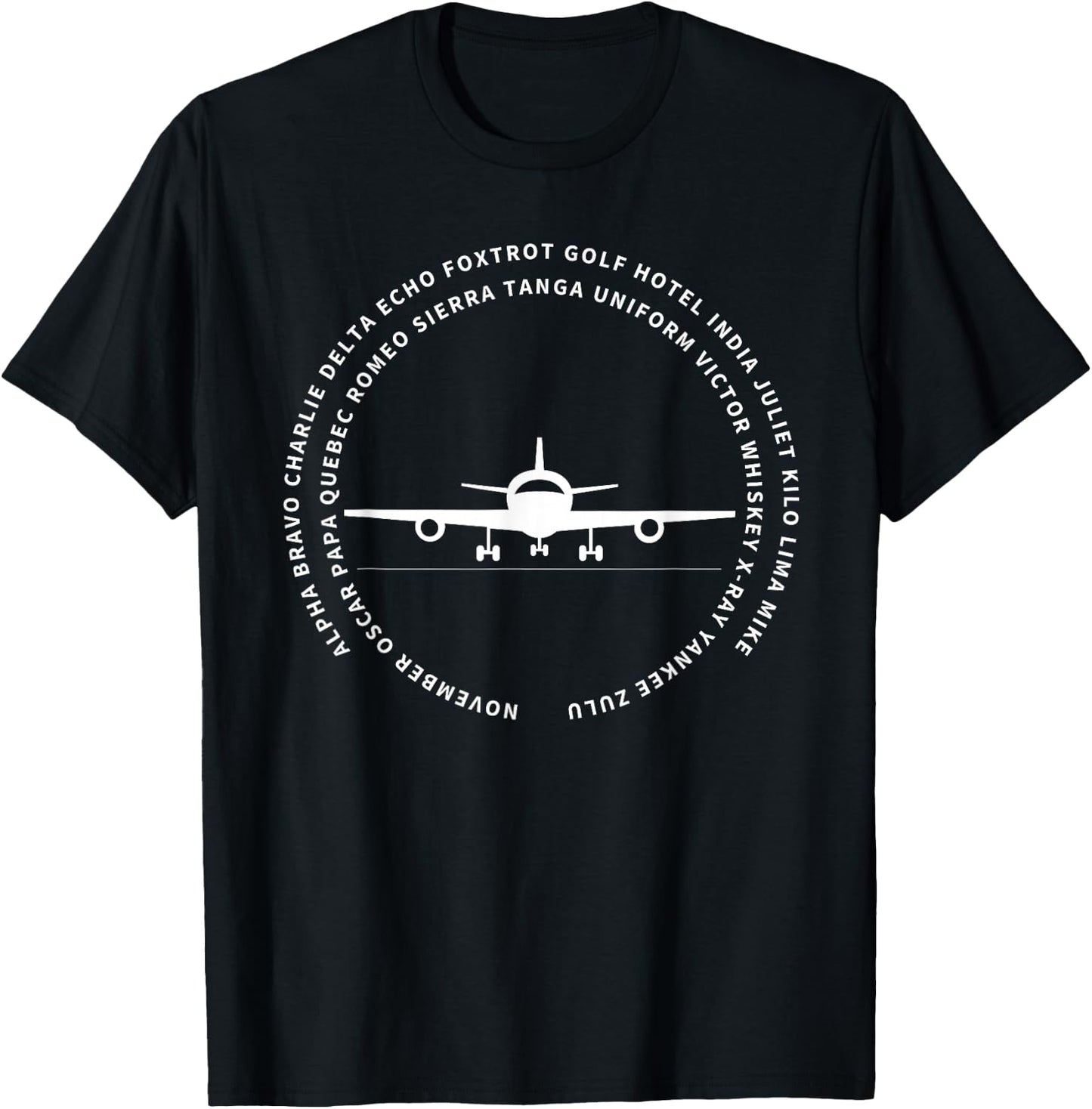 Pilot Aeroplane Phonetic Alphabet Flight - Funny Gift T-Shirt - T-Shirt | Black