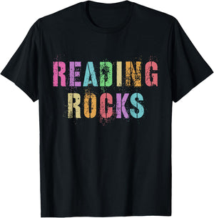 READING ROCKS English Teacher ELA ABCD Read Star Kinder T-Shirt - T-Shirt | Black
