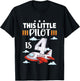 4 Year Old Boy Girl Airplane Pilot 4th Birthday Aircraft T-Shirt - T-Shirt | Black