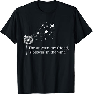 Dandelion Blowing Away In The Wind Into The Sky T-Shirt - T-Shirt | Black