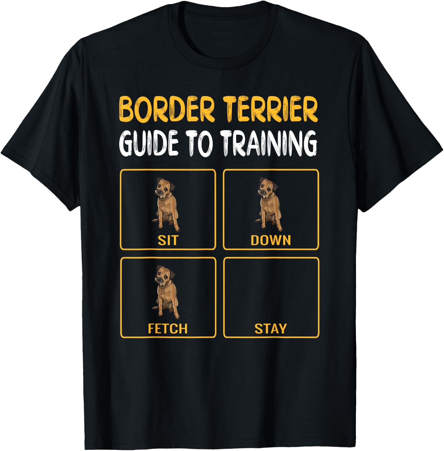 Funny Border Terrier Guide To Training Dog Obedience Trainer T-Shirt - T-Shirt | Black