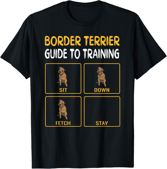 Funny Border Terrier Guide To Training Dog Obedience Trainer T-Shirt - T-Shirt | Black