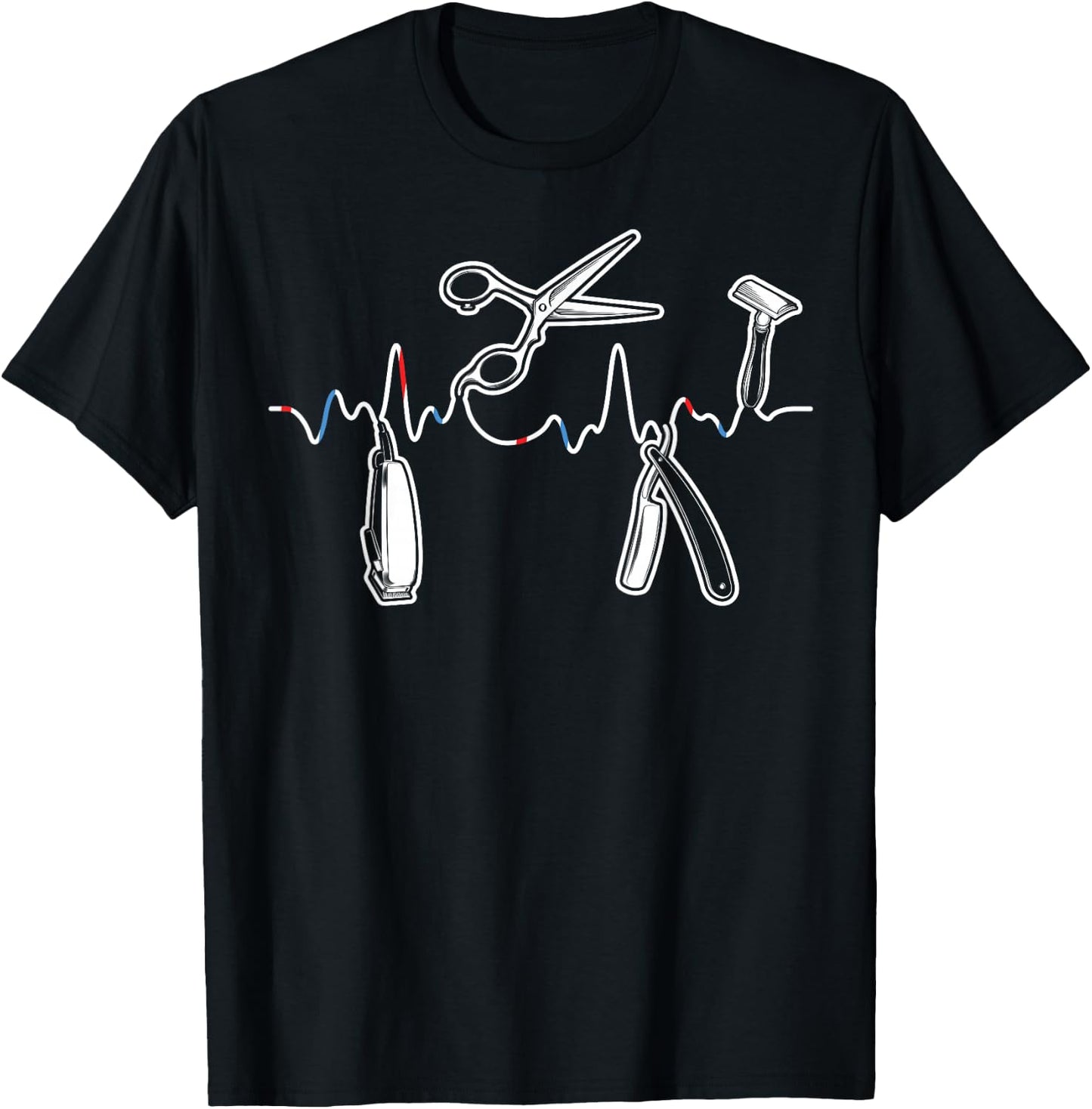 Barbers Hair Retro Barber Lifeline Barbershop Men Women T-Shirt - T-Shirt | Black