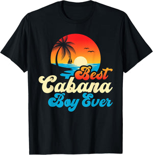 Best Cabana Boy Ever Sunset Palm Trees Funny Novelty T-Shirt - T-Shirt | Black