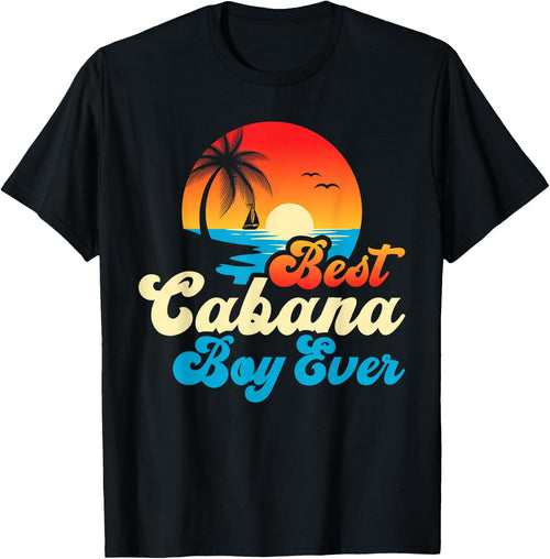Best Cabana Boy Ever Sunset Palm Trees Funny Novelty