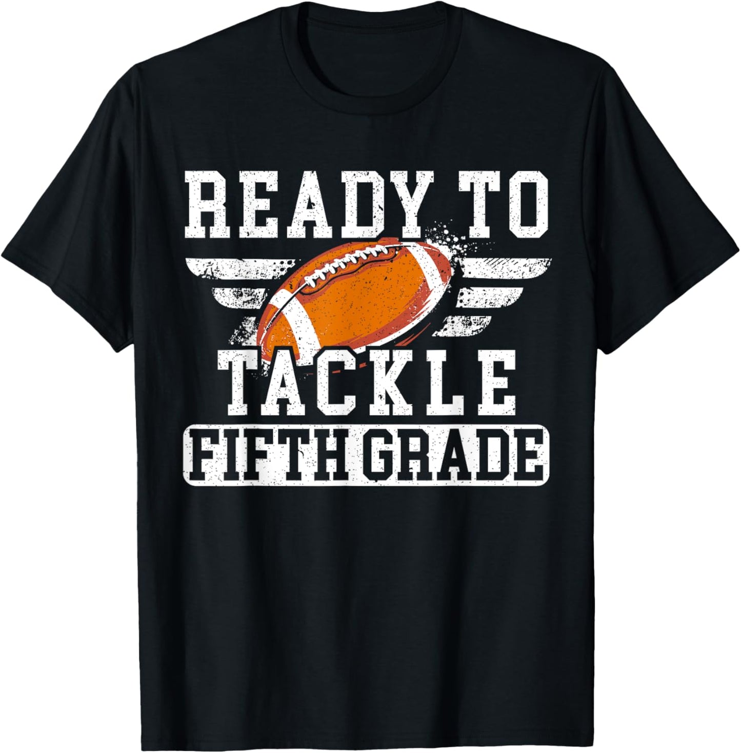 Ready To Tackle Fifth Grade Football Back To School T-Shirt - T-Shirt | Black