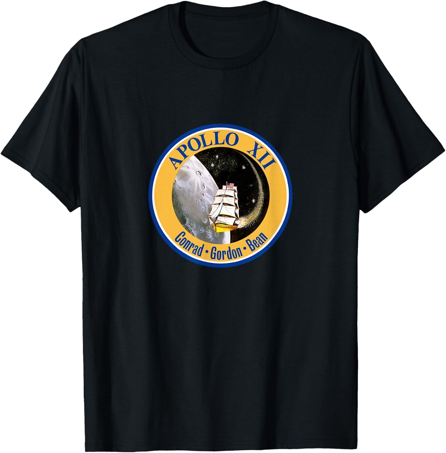 Apollo 12 Mission Patch Insignia Space Exploration T-Shirt - T-Shirt | Black
