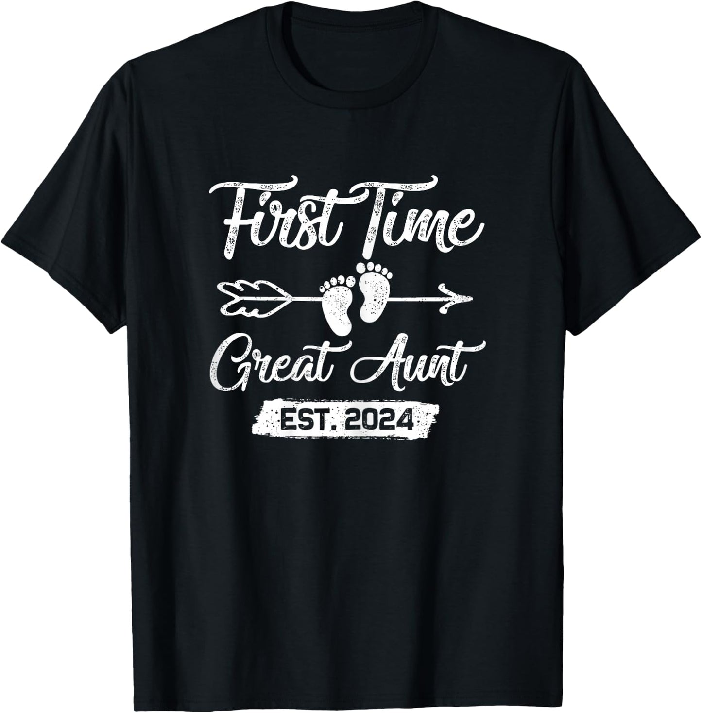 First time Great Aunt 2024 Mothers Day Great Aunt 2024 T-Shirt - T-Shirt | Black