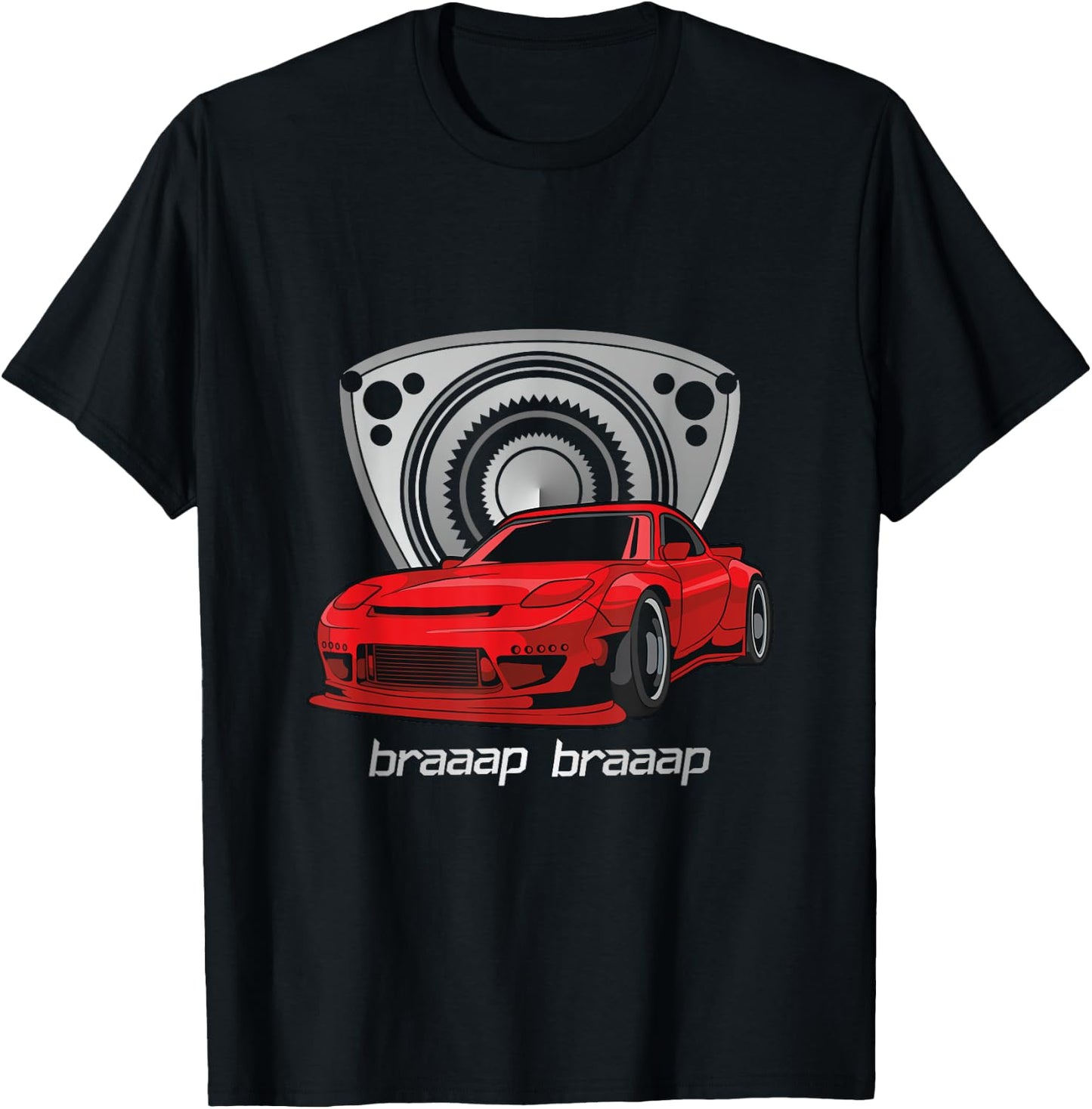Rotary Engine 13B Auto Meet Tuning Rx Japan Rotorlife BRAAP T-Shirt - T-Shirt | Black