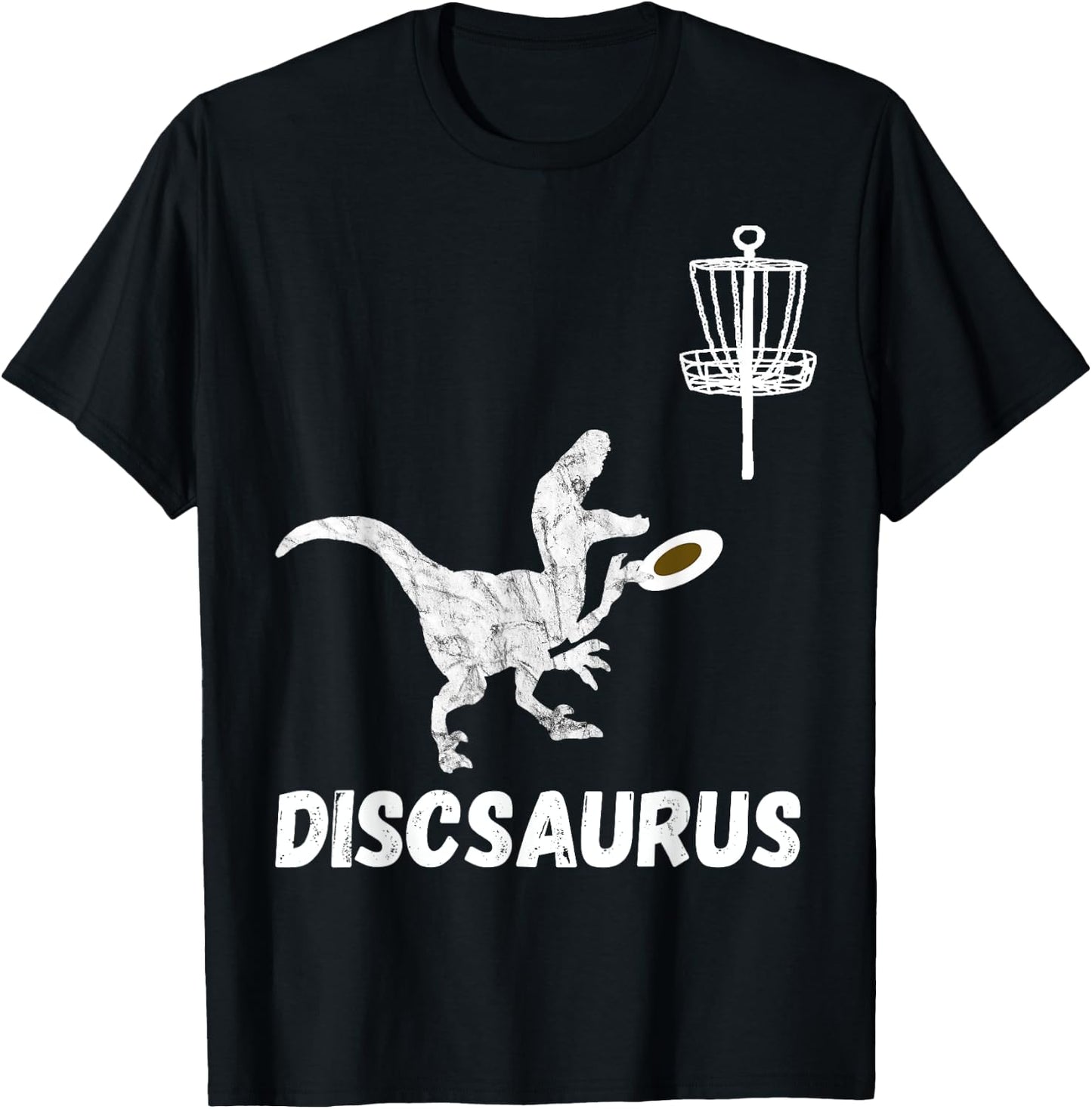 Disc Golf Dinosaur Frolfing T-Rex Dino Funny Disc Golfing T-Shirt - T-Shirt | Black