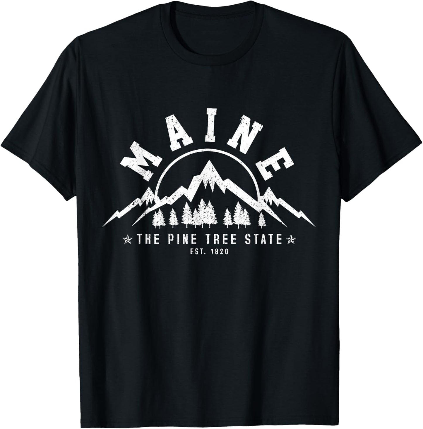 Maine - The Pine Tree State USA America Souvenir T-Shirt - T-Shirt | Black
