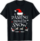 Dashing Through The Snow Merry Christmas Santa Sleigh Ride T-Shirt - T-Shirt | Black
