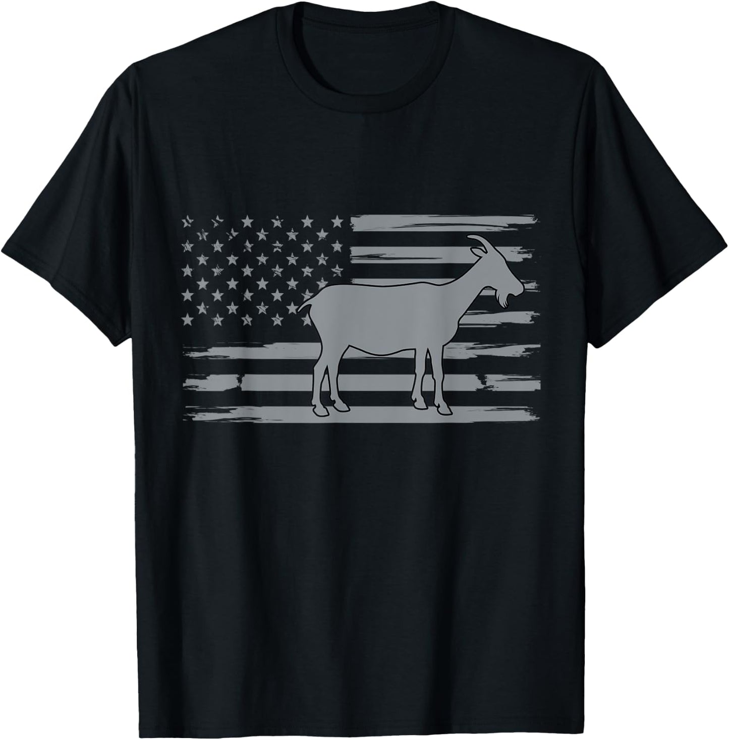 Goat USA American Flag Funny Goat Lover Owner Men Women Kids T-Shirt - T-Shirt | Black