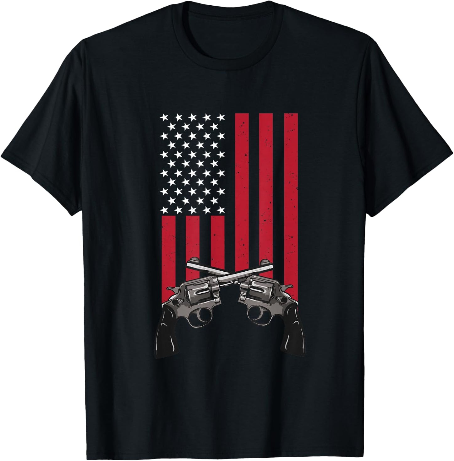 America Cowboy Revolver T-Shirt - T-Shirt | Black