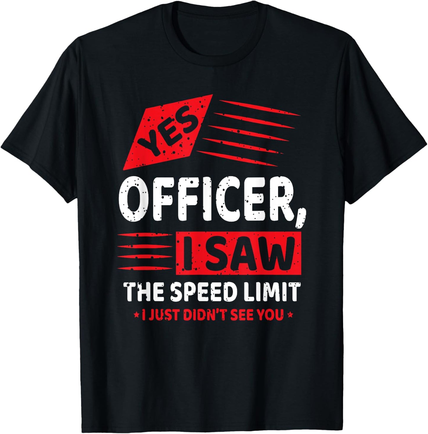 Funny Yes Officer Muscle Car Speedlimit Gears Mechanic T-Shirt - T-Shirt | Black