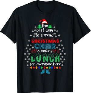Funny Lunch Lady Christmas Cheer Christmas Xmas T-Shirt - T-Shirt | Black