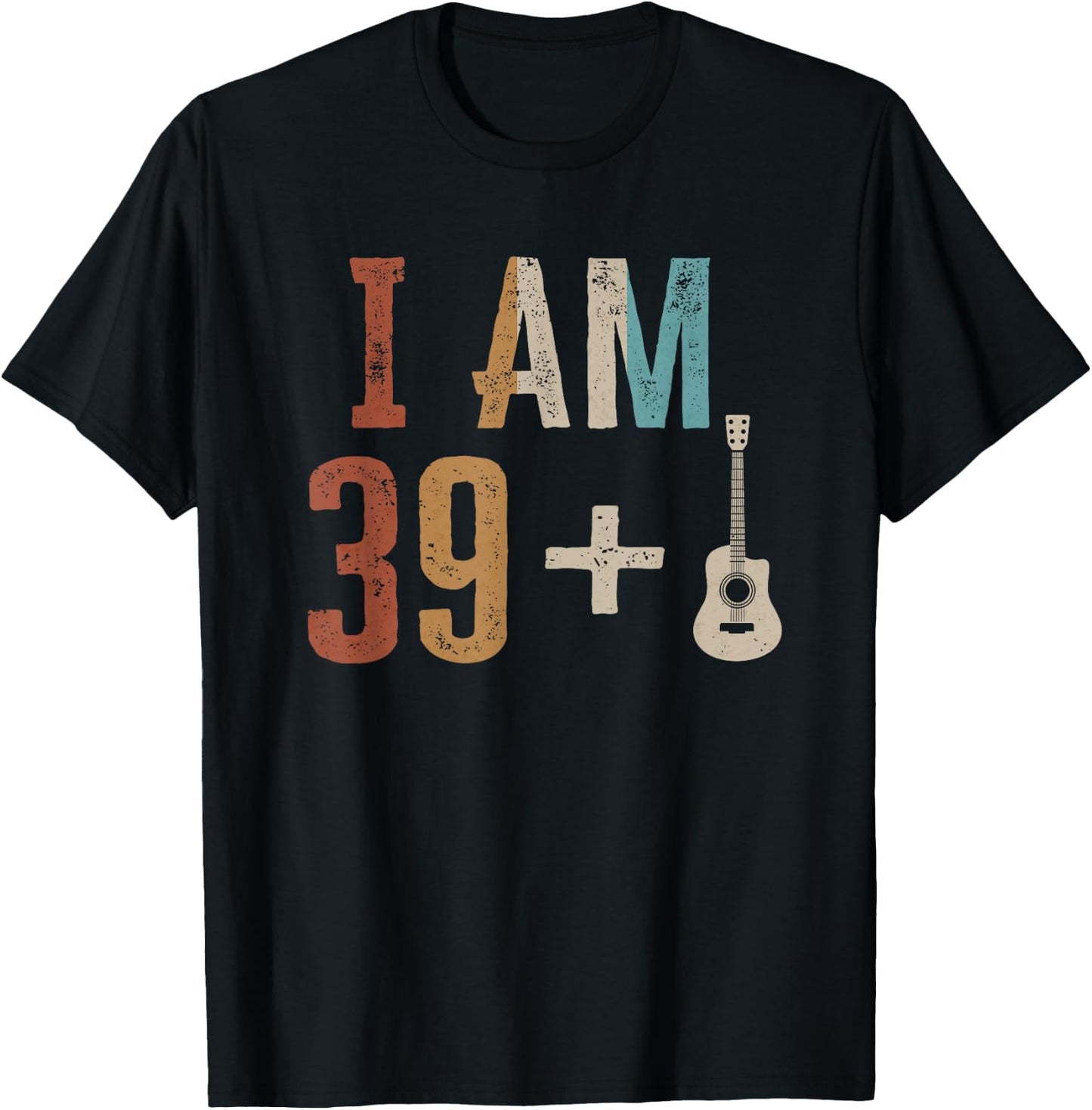 40th Birthday Guitarist Gifts Guitar Player 40 Year Old T-Shirt - T-Shirt | Black