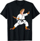 Funny Common leopard gecko doing Karate Samurai Ninja lizard T-Shirt - T-Shirt | Black