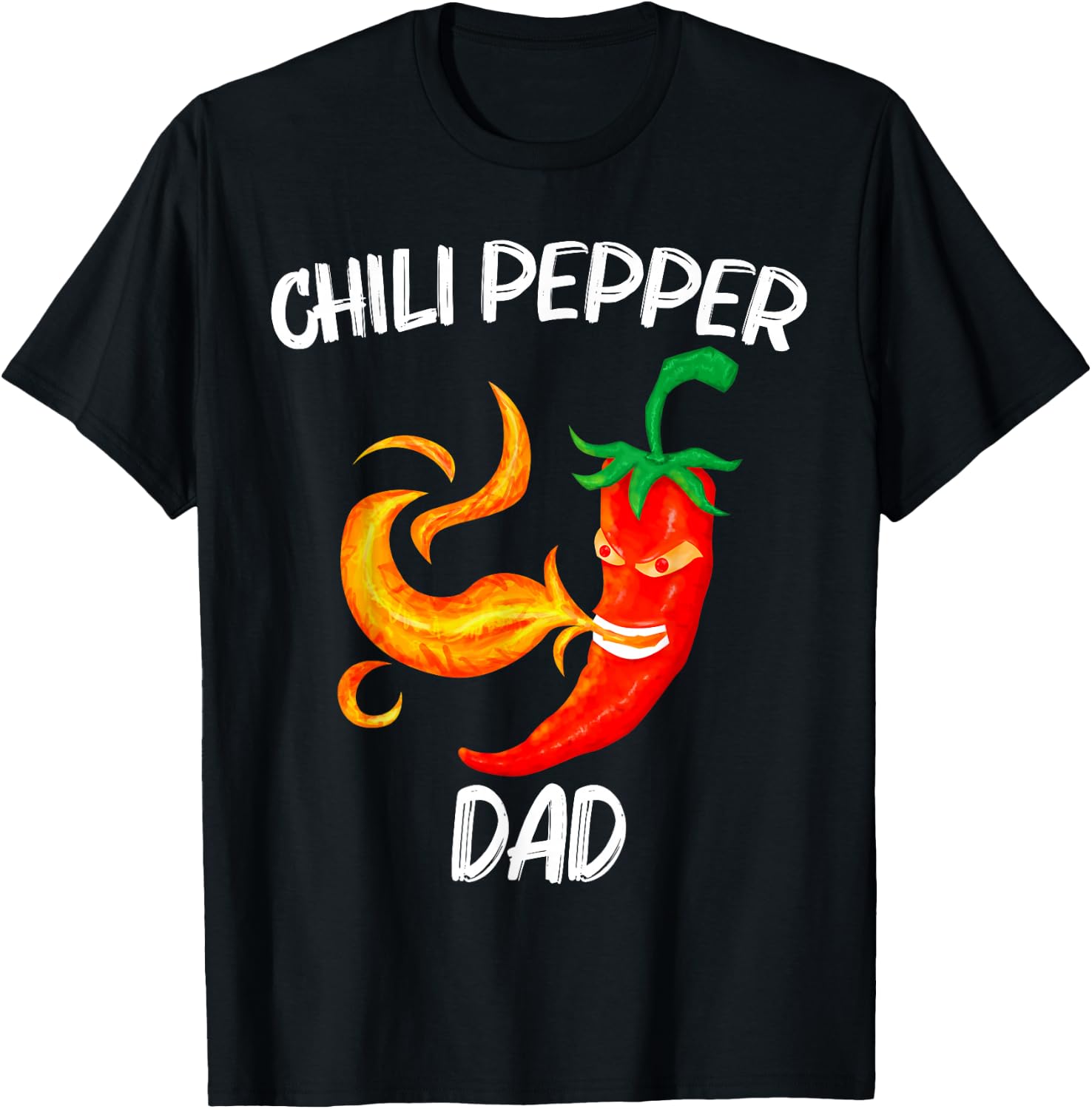 Funny Chili Pepper For Dad Father Red Spicy Flaming Jalapeno T-Shirt - T-Shirt | Black