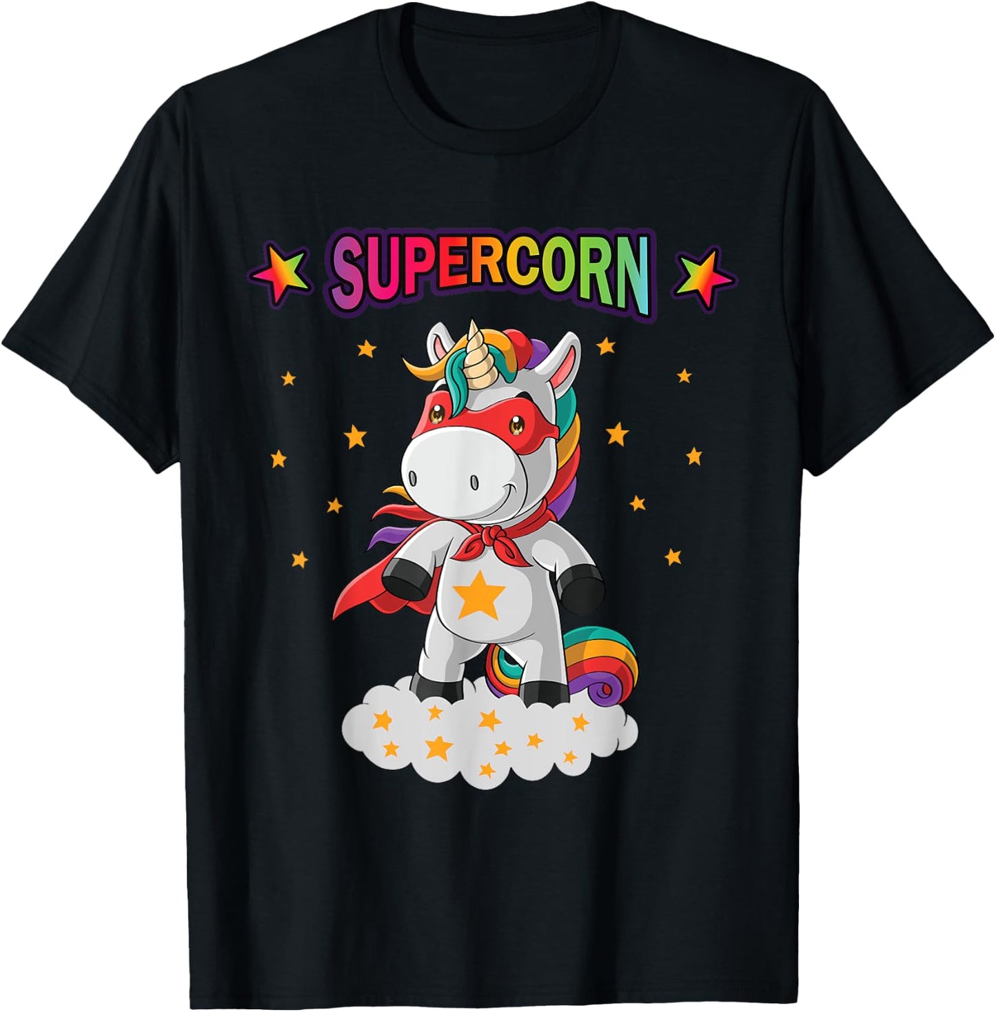 Unicorn Superhero Supercorn Hero Boys Girls Gift T-Shirt - T-Shirt | Black