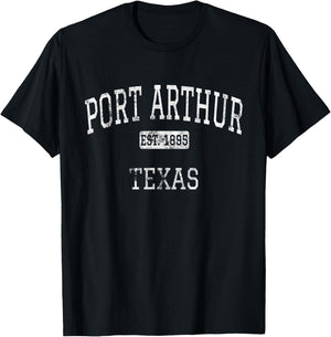 Port Arthur Texas TX Vintage T-Shirt - T-Shirt | Black