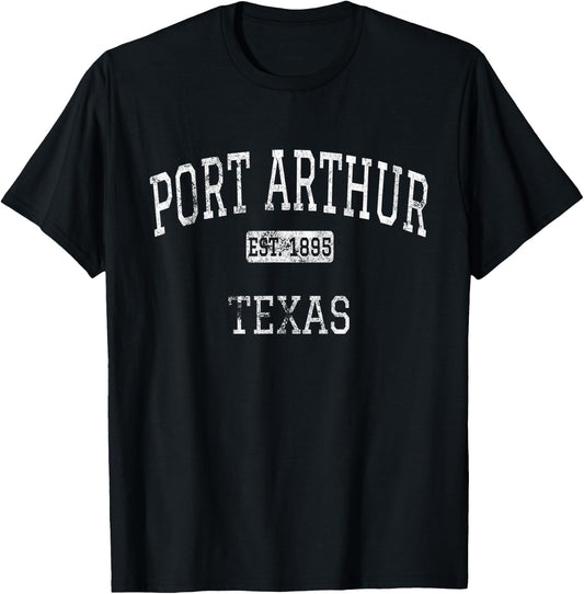 Port Arthur Texas TX Vintage T-Shirt - T-Shirt | Black