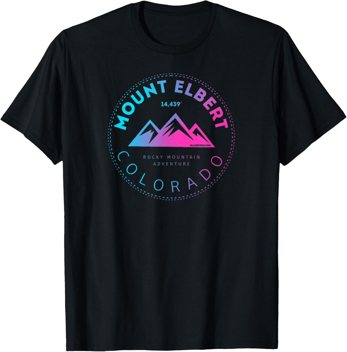 Mount Elbert Colorado 14er - Retro Rocky Mountain T-Shirt - T-Shirt | Black