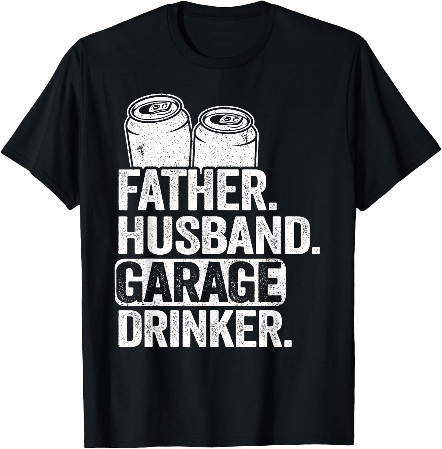 Beer Drinking Vintage Dad Father Husband Garage Drinker T-Shirt - T-Shirt | Black