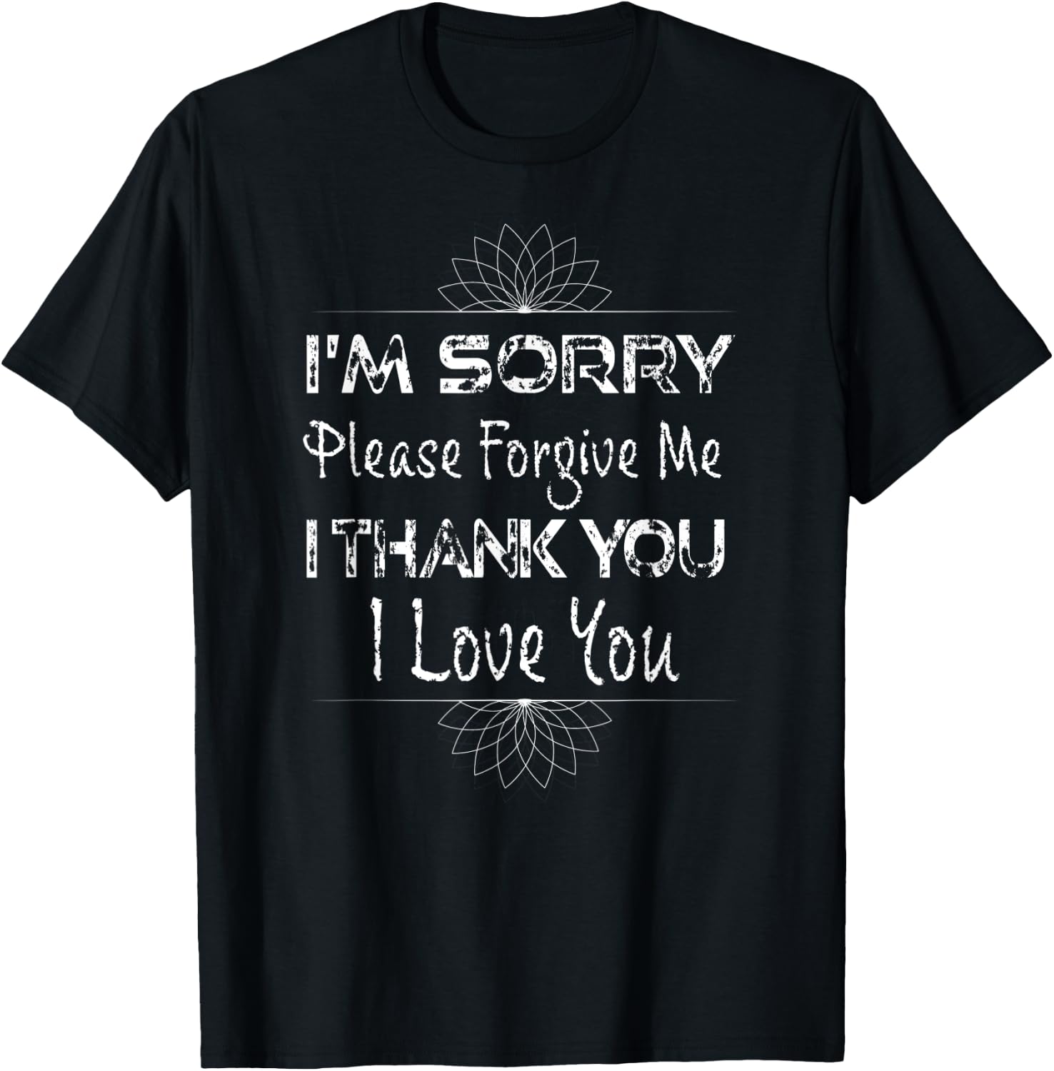 Ho'oponopono Mantra Shirt, Hawaiian Prayer, Lotus Meditation T-Shirt - T-Shirt | Black