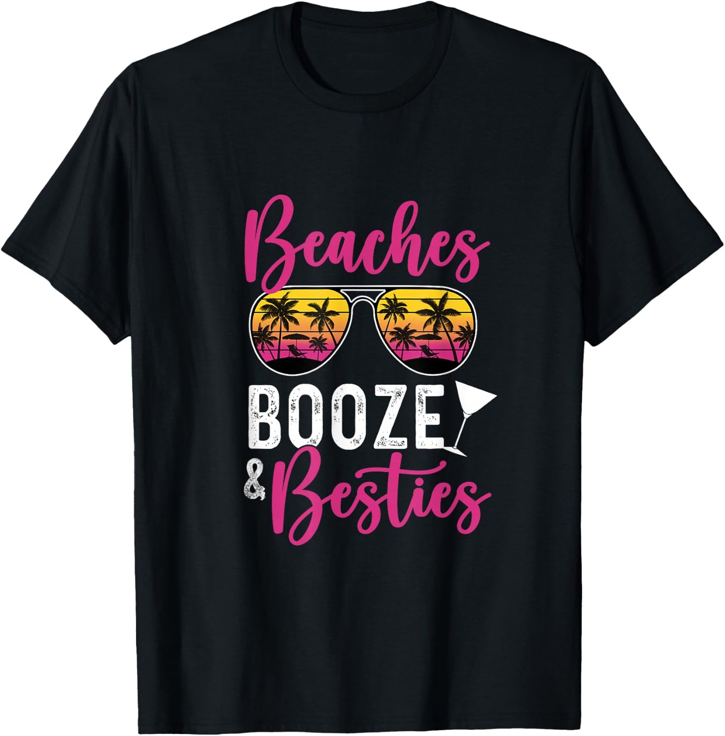 Girls Trip Girls Weekend Friends Beaches Booze Besties T-Shirt - T-Shirt | Black