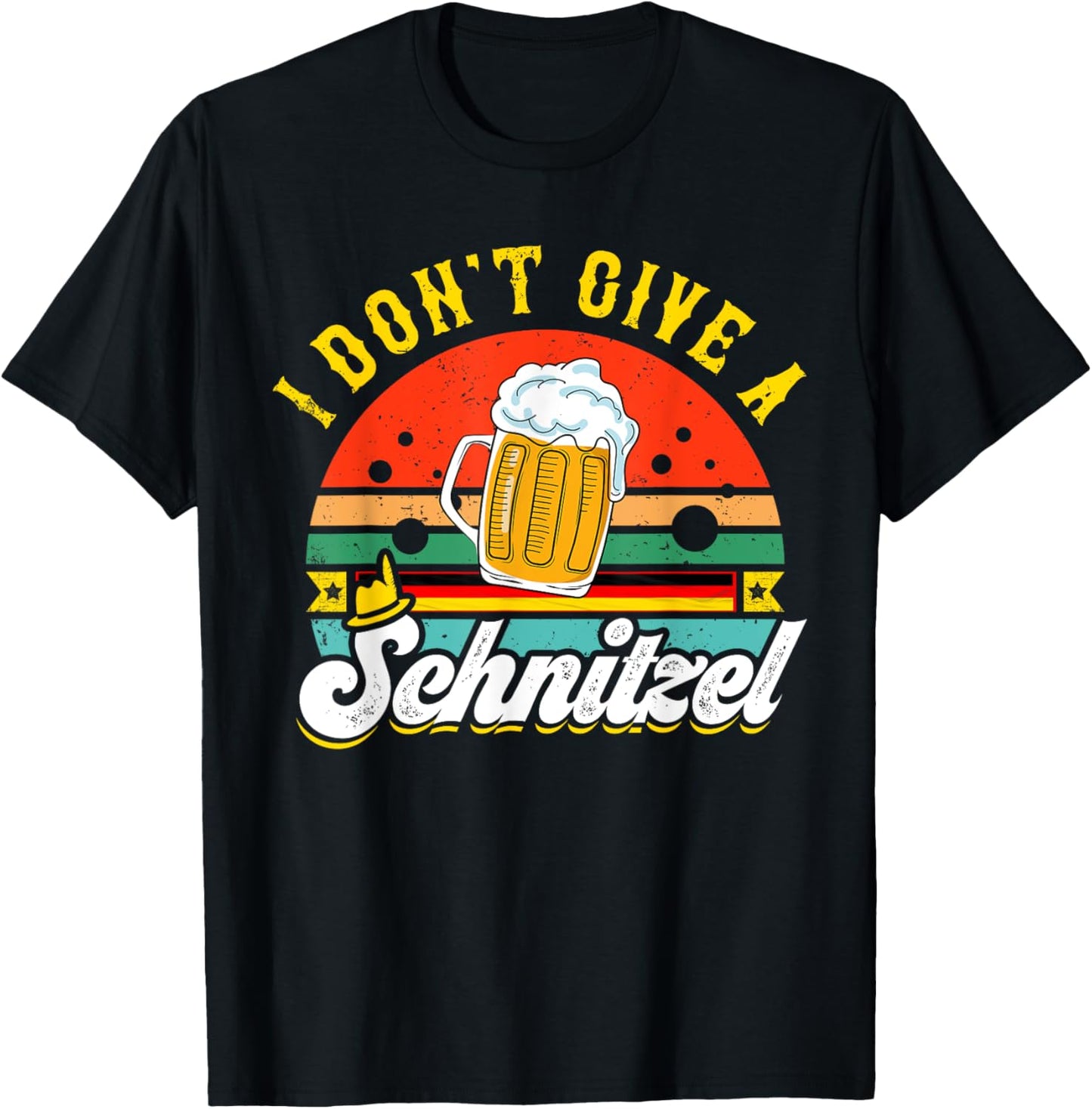 I Don't Give A Schnitzel Funny Lederhosen Gift Oktoberfest T-Shirt - T-Shirt | Black