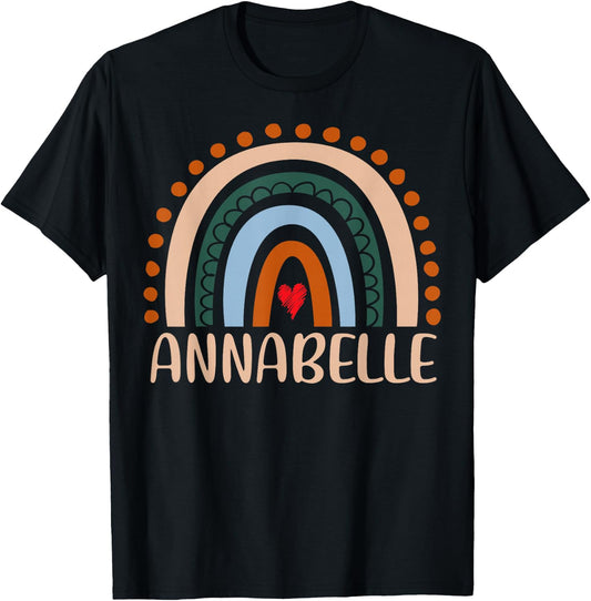 Annabelle Name Personalized Funny Women Rainbow Annabelle T-Shirt - T-Shirt | Black