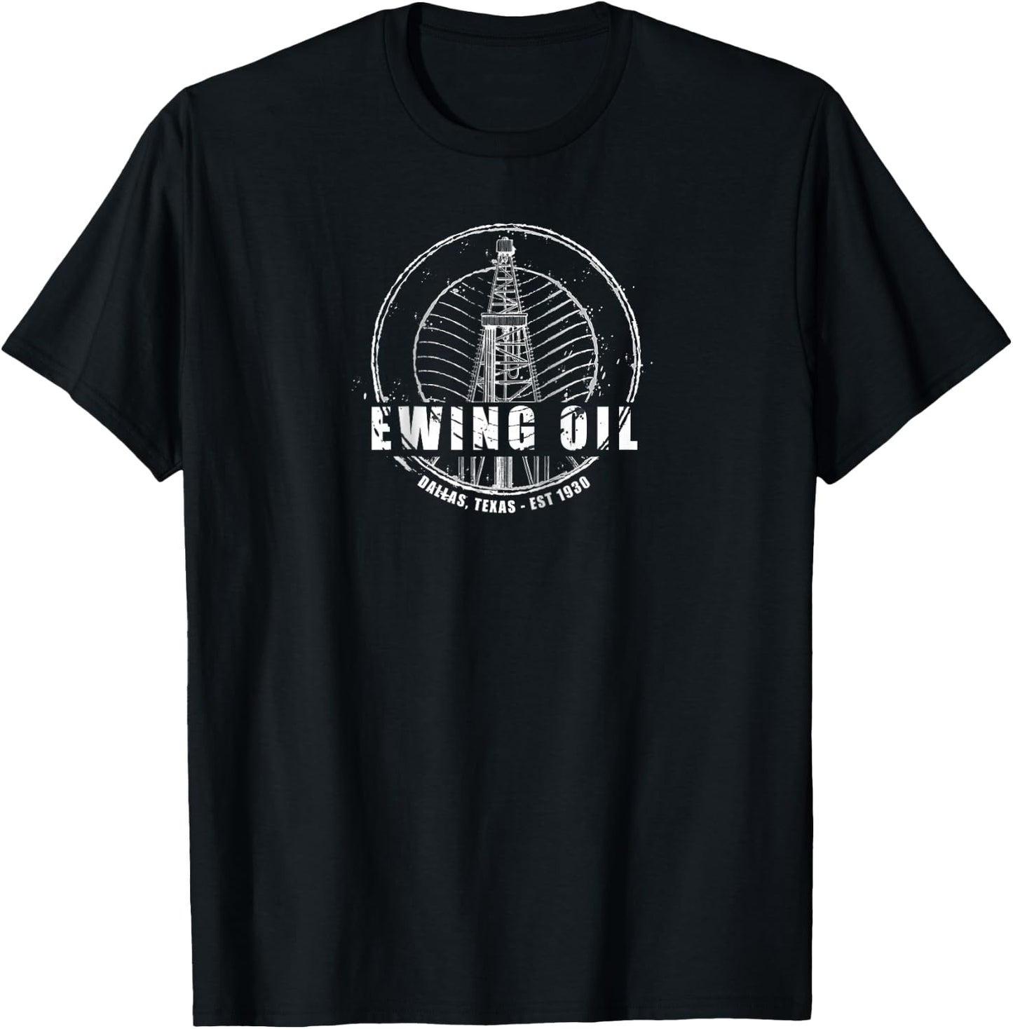 DALLAS | Ewing Oil Company Classic 80's TV Raglan Baseball T-Shirt - T-Shirt | Black