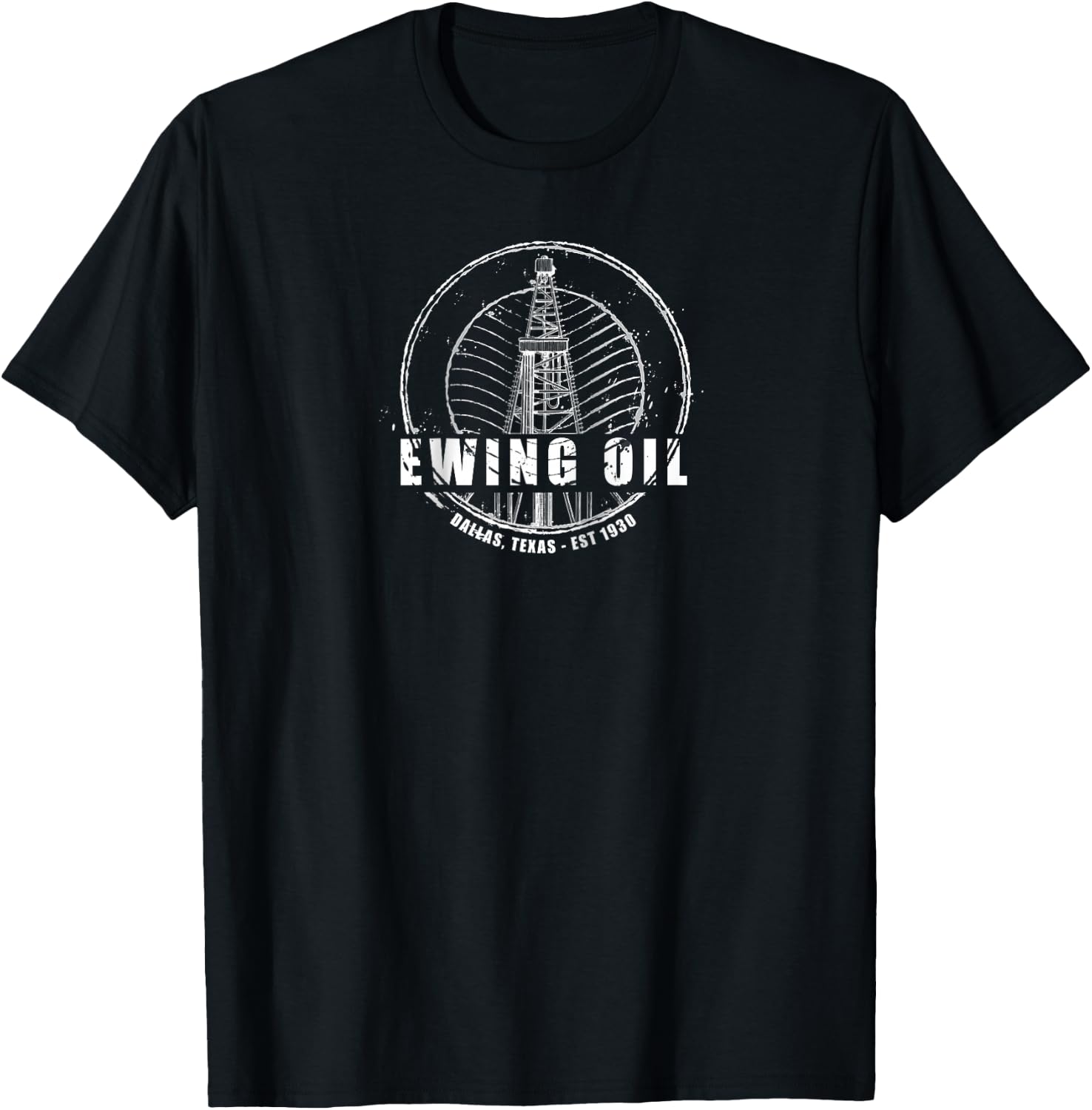 DALLAS | Ewing Oil Company Classic 80's TV Raglan Baseball T-Shirt - T-Shirt | Black