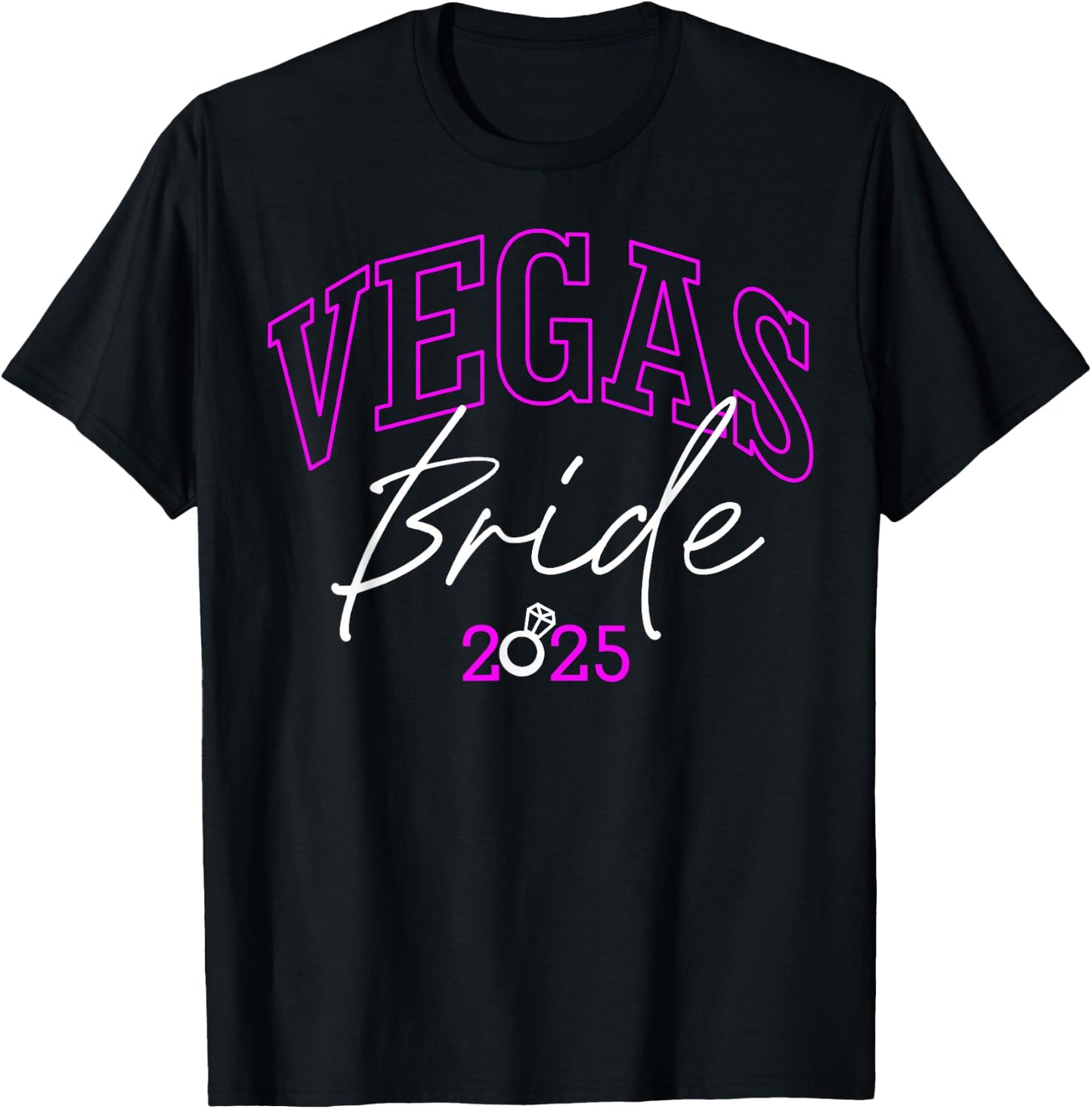 Vegas Bride Squad 2025, Married in Vegas Bachelorette Party T-Shirt - T-Shirt | Black