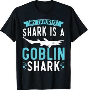 My Favorite Shark Is A Goblin Shark Animal Lover T-Shirt - T-Shirt | Black
