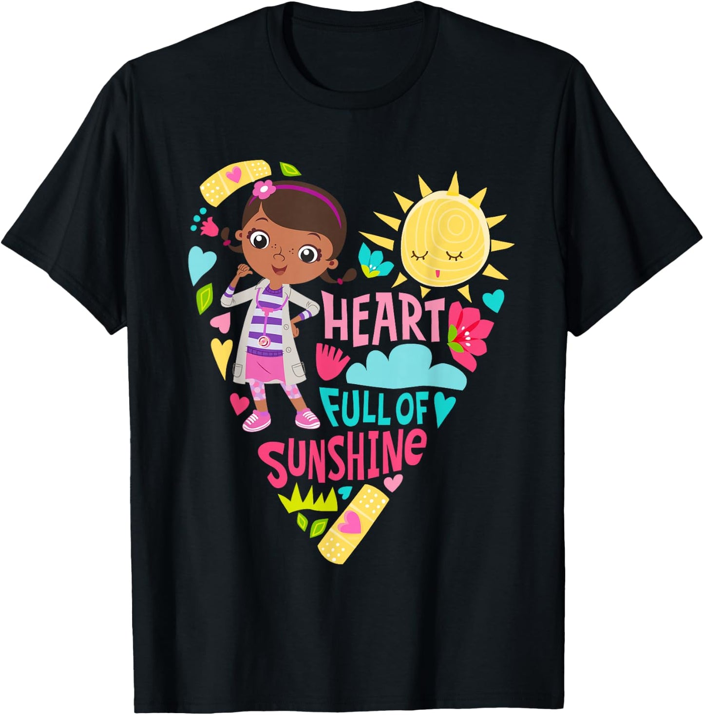Disney Doc McStuffins Heart Full of Sunshine Girls’ T-Shirt - T-Shirt | Black