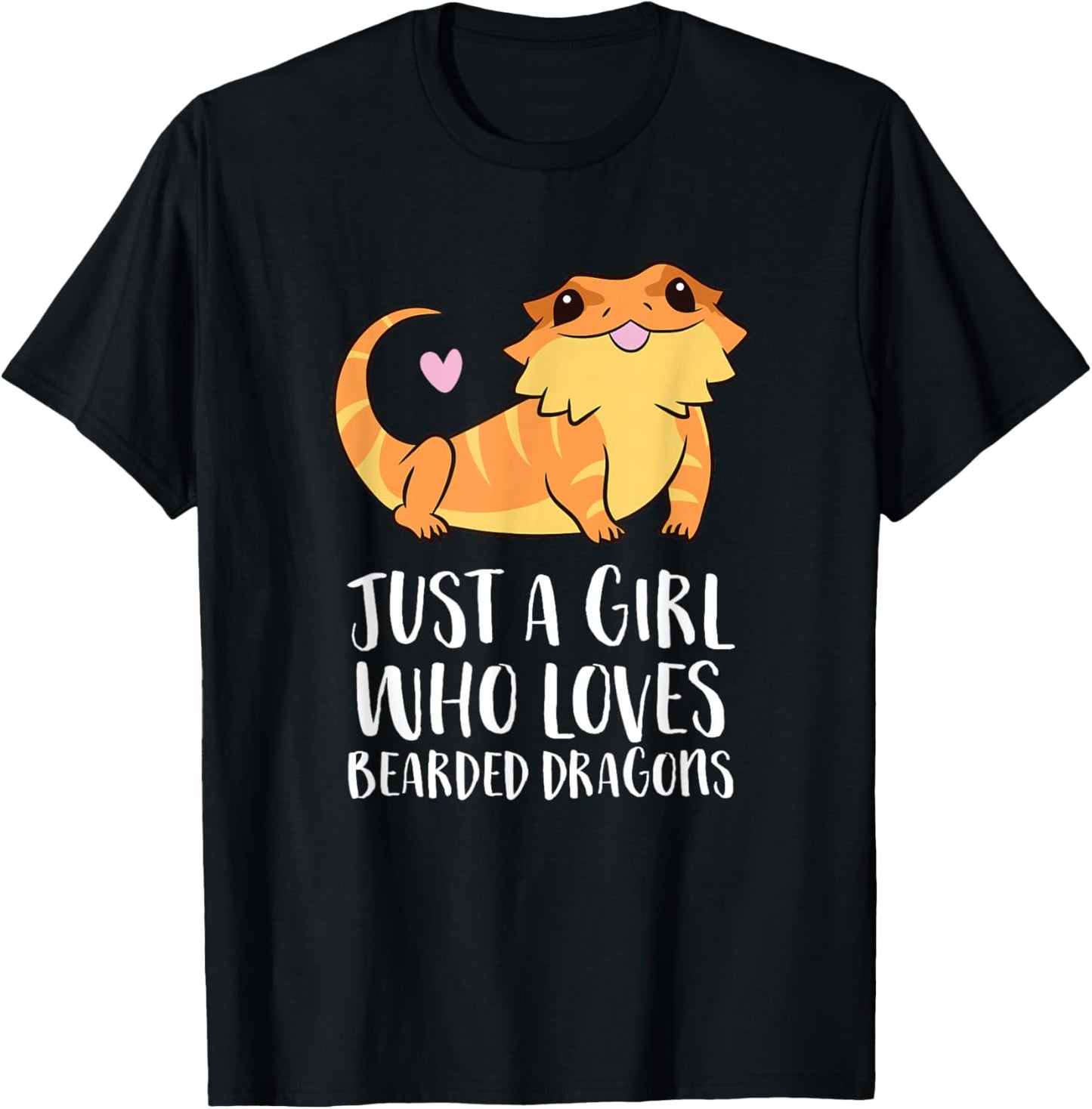 Just a Girl Who Loves Bearded Dragons Lizard Reptile Small T-Shirt - T-Shirt | Black