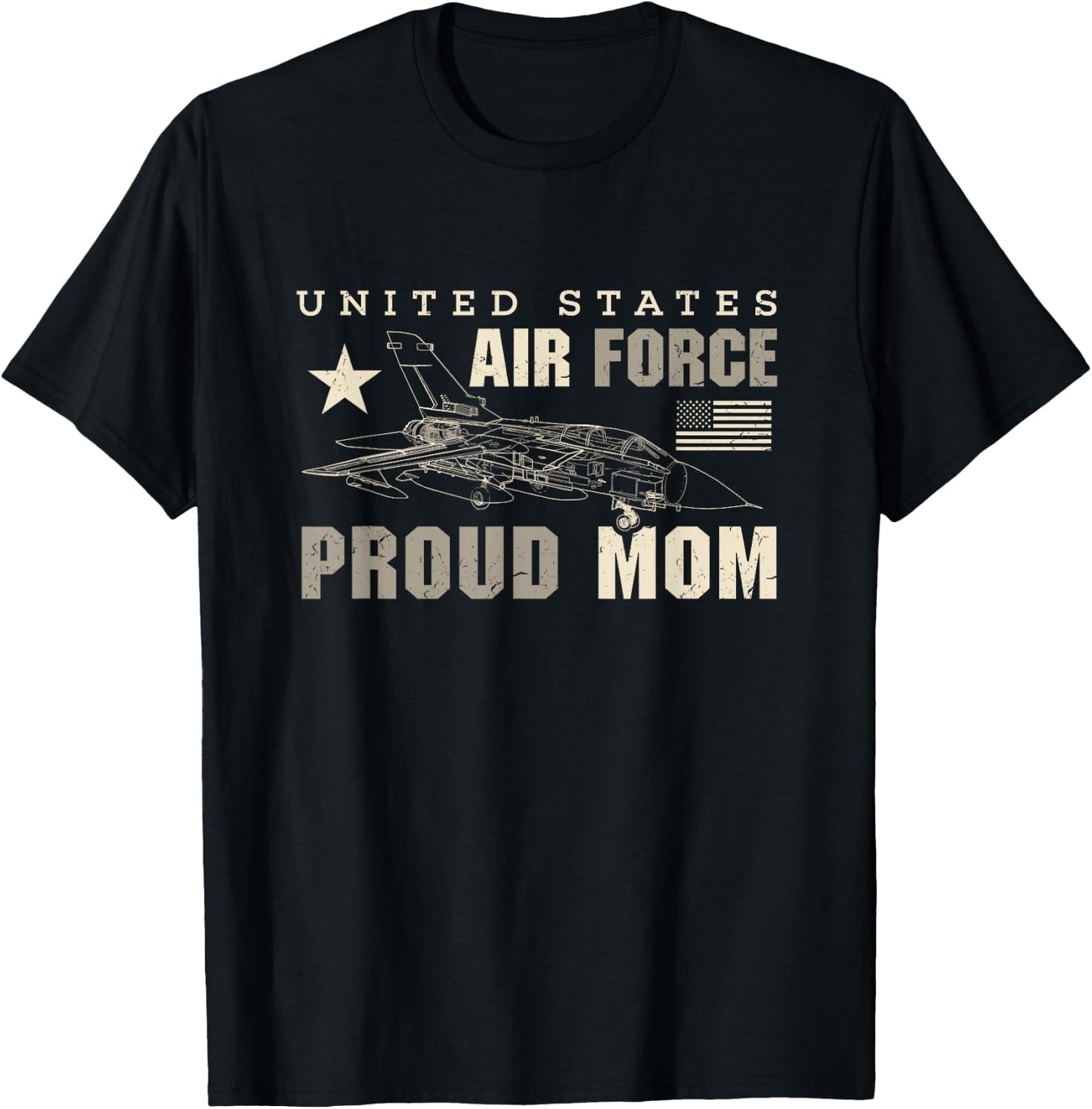 Proud US Air Force Mom United States Air Force T-Shirt - T-Shirt | Black