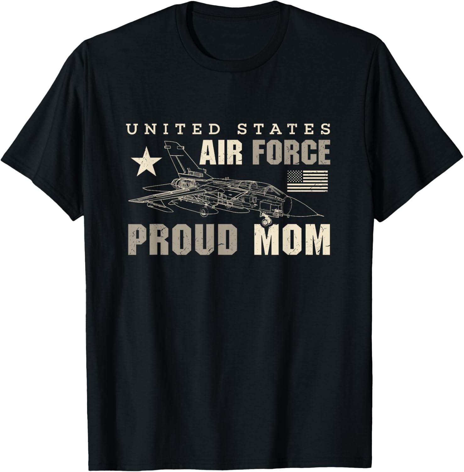 Proud US Air Force Mom United States Air Force T-Shirt - T-Shirt | Black