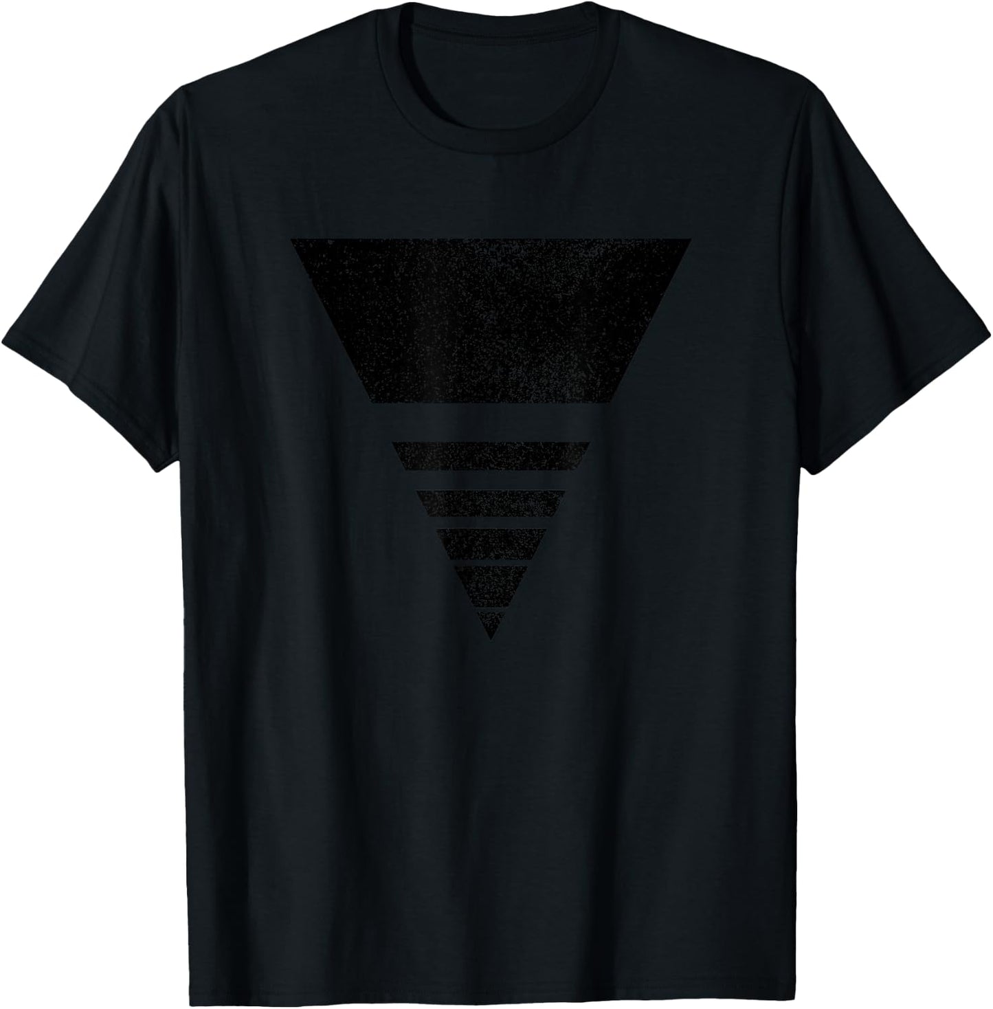 Geometric Sliced Triangle Line Shape Geometry Art Distressed T-Shirt - T-Shirt | Black