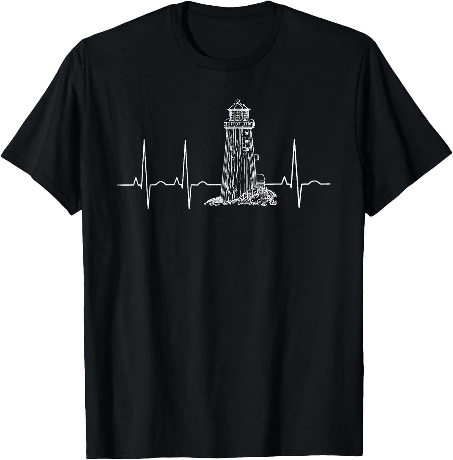 Lighthouse Heartbeat T-Shirt - T-Shirt | Black