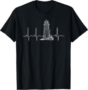 Lighthouse Heartbeat T-Shirt - T-Shirt | Black