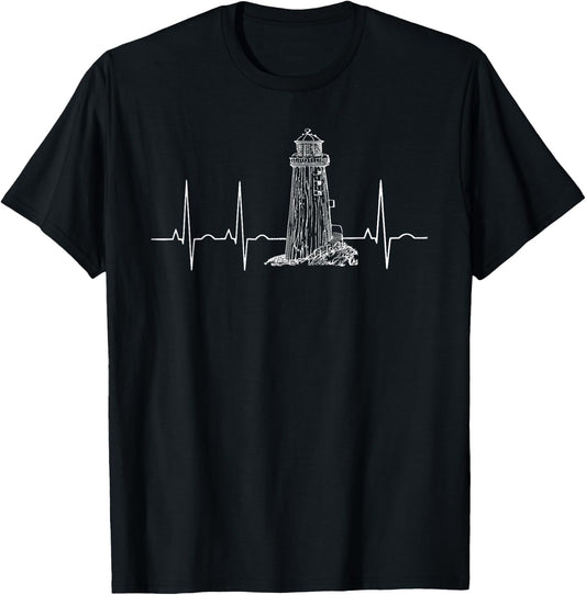 Lighthouse Heartbeat T-Shirt - T-Shirt | Black