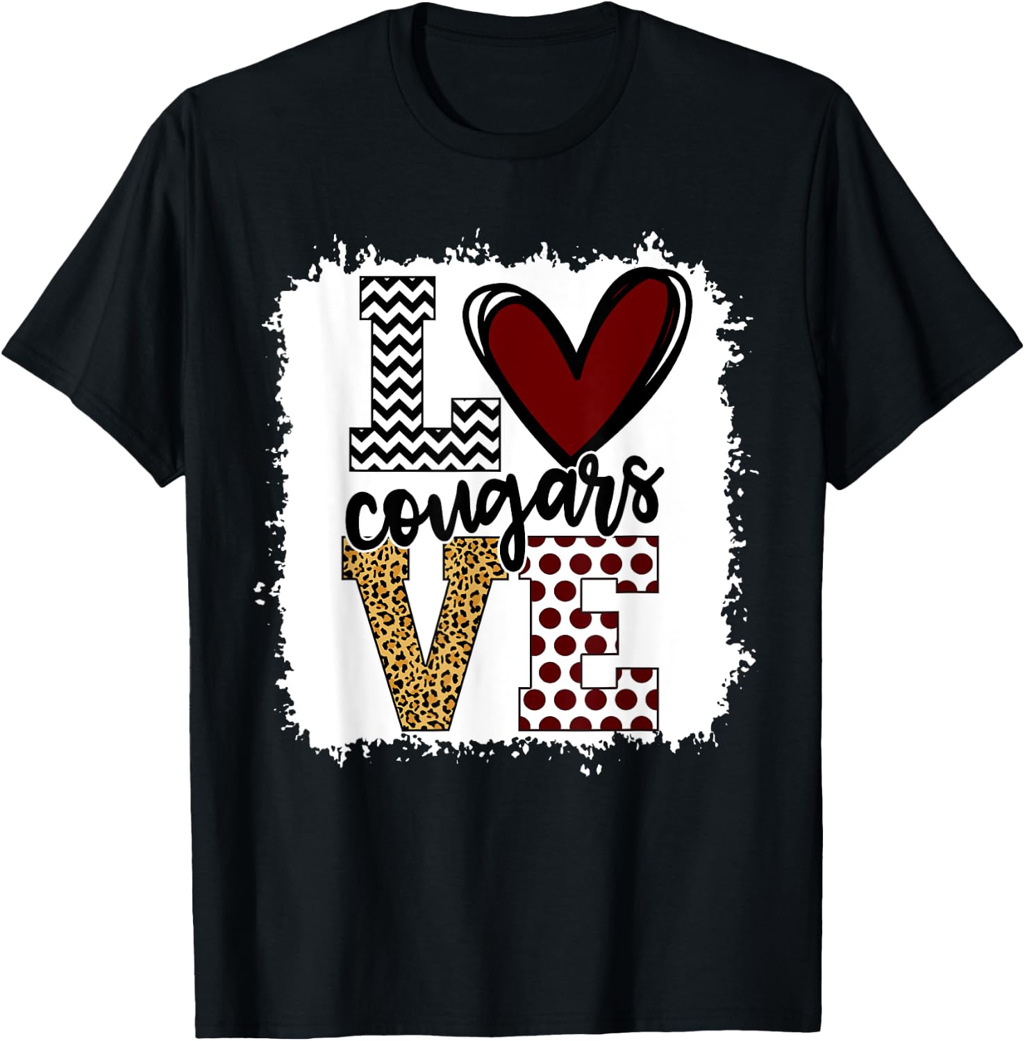 Cougars Mascot Love - School Spirit Fantastic Gifts T-Shirt - T-Shirt | Black