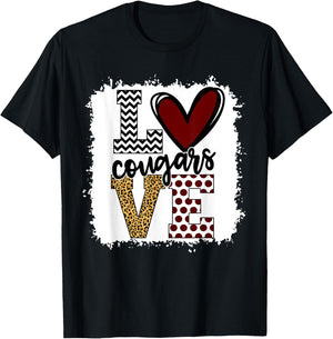 Cougars Mascot Love - School Spirit Fantastic Gifts T-Shirt - T-Shirt | Black